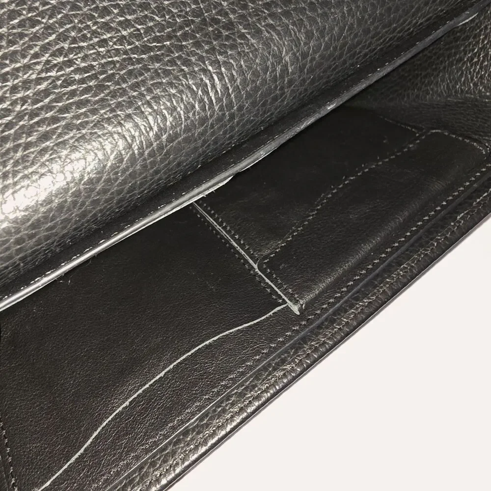 CUYANA Black Pebbled Leather Snap Closure Full Size Minimalist Card Slots Wallet - Picture 6 of 13